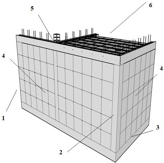 Anti-seismic energy saving three-dimensional mortise and tenon joint net fixing one-piece cast building structure and construction method