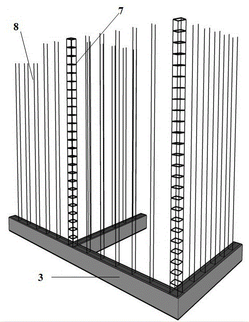 Anti-seismic energy saving three-dimensional mortise and tenon joint net fixing one-piece cast building structure and construction method