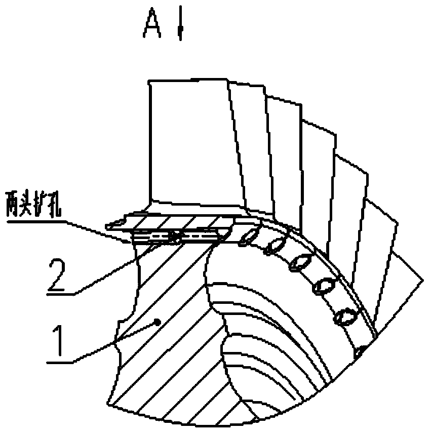 Adjustment structure and method for inherent frequencies of blades of overall blade disk of turbine