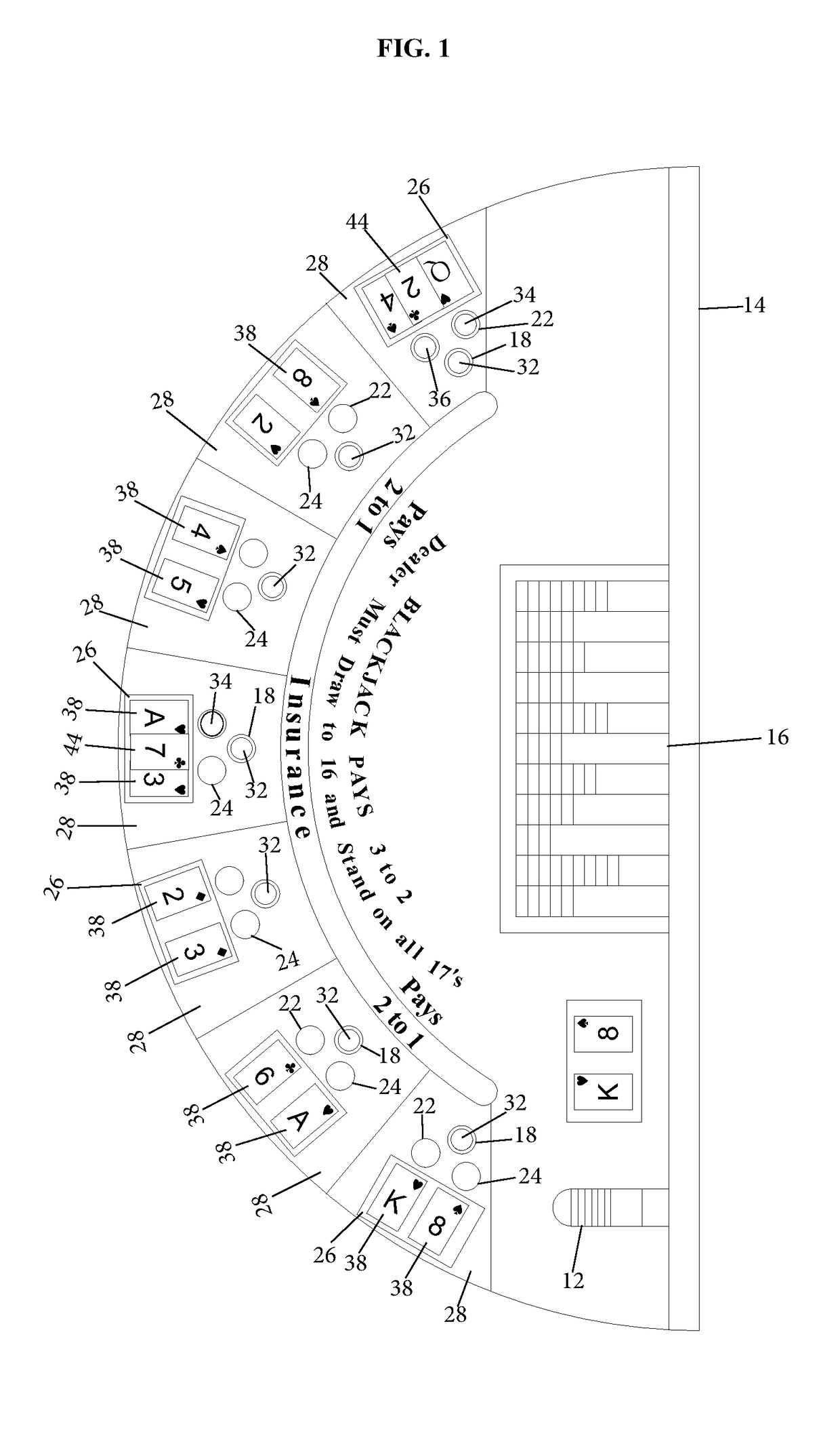 Modified Method and Apparatus for Playing Blackjack