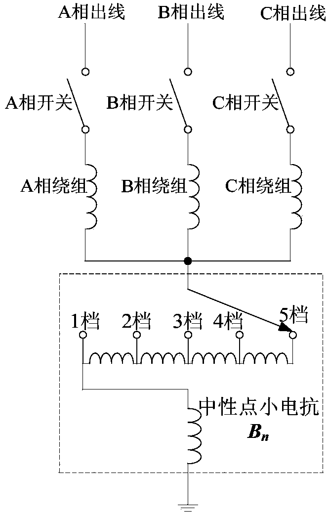 Super/extra-high voltage split-phase switching shunt reactor and gear adjusting method thereof