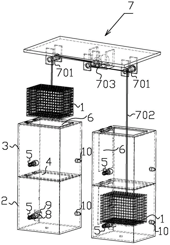 Vertical lifting intermittent hypoxia rat and mouse feeding cabin