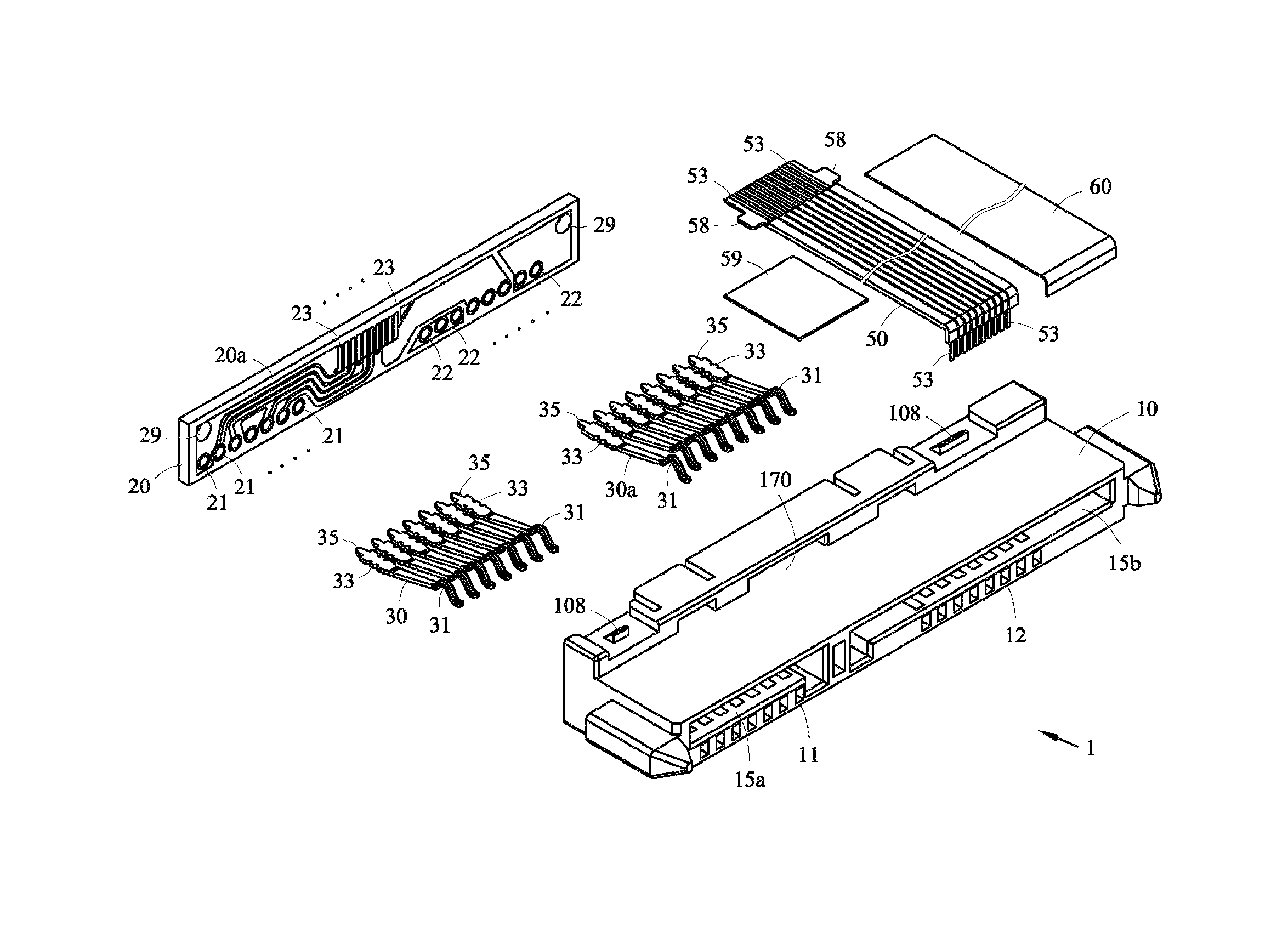 Flexible cable connector assembly