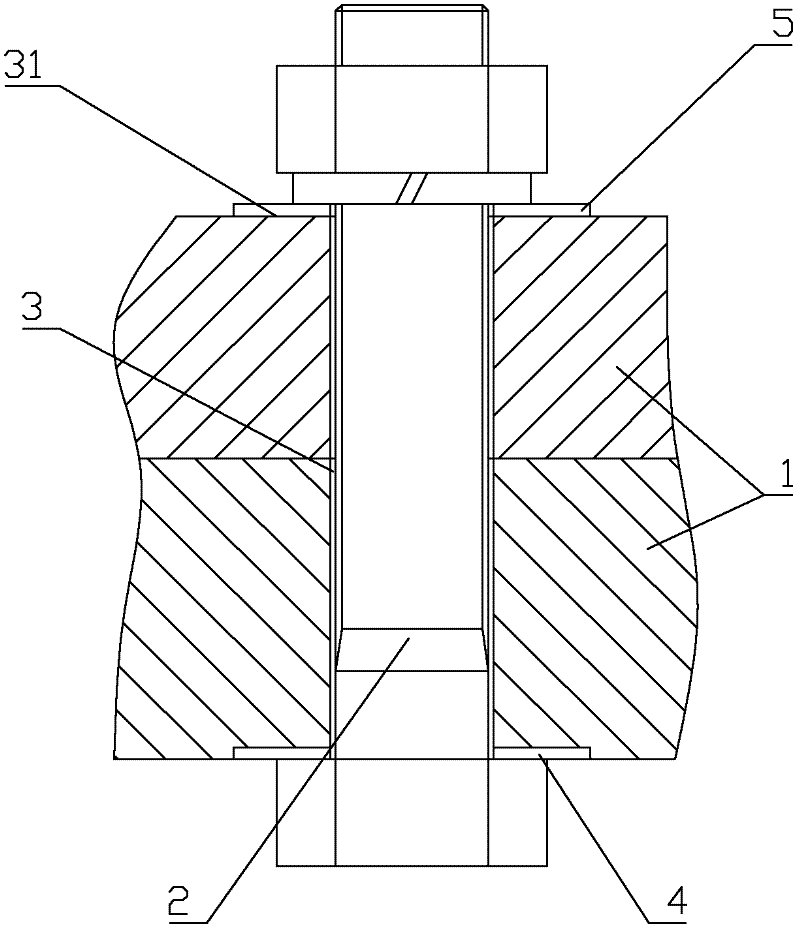Fastening connection structure for mechanical parts