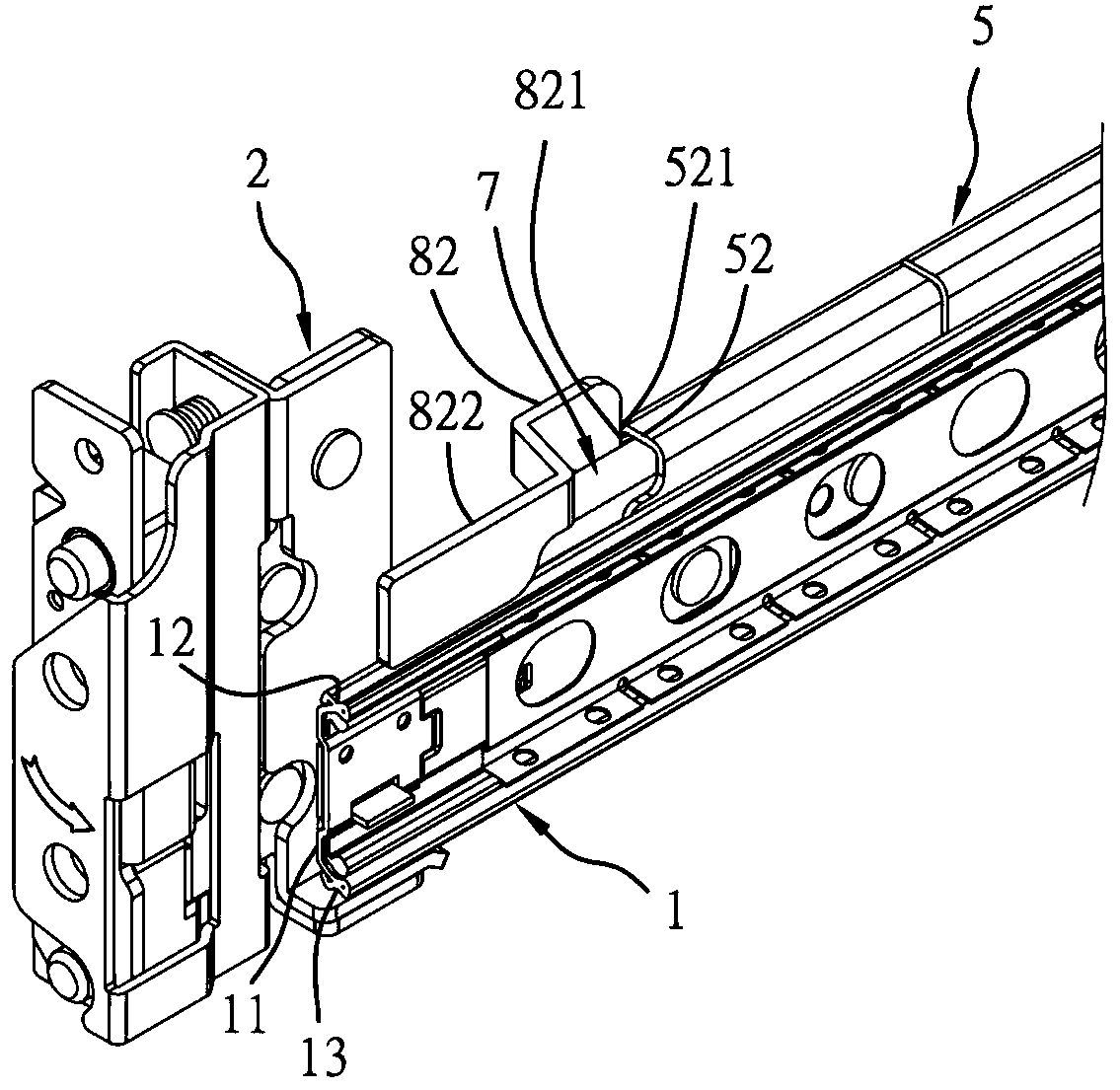 Convenient installation structure for inner rail of two-section server slide rail