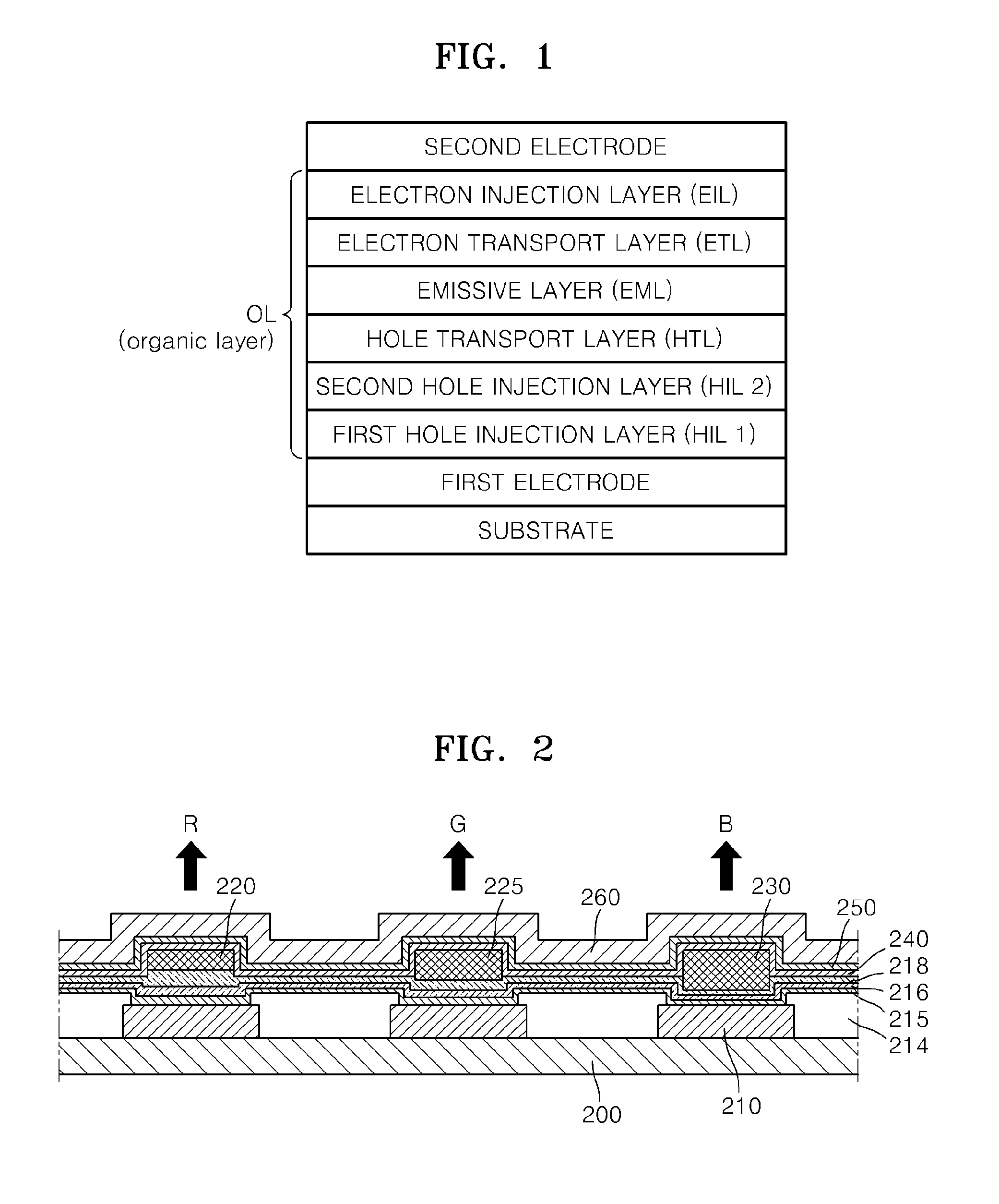 Organic light emitting diode and flat panel device including the same