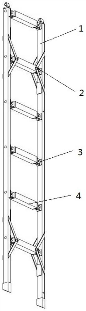Vehicle-mounted folding working ladder