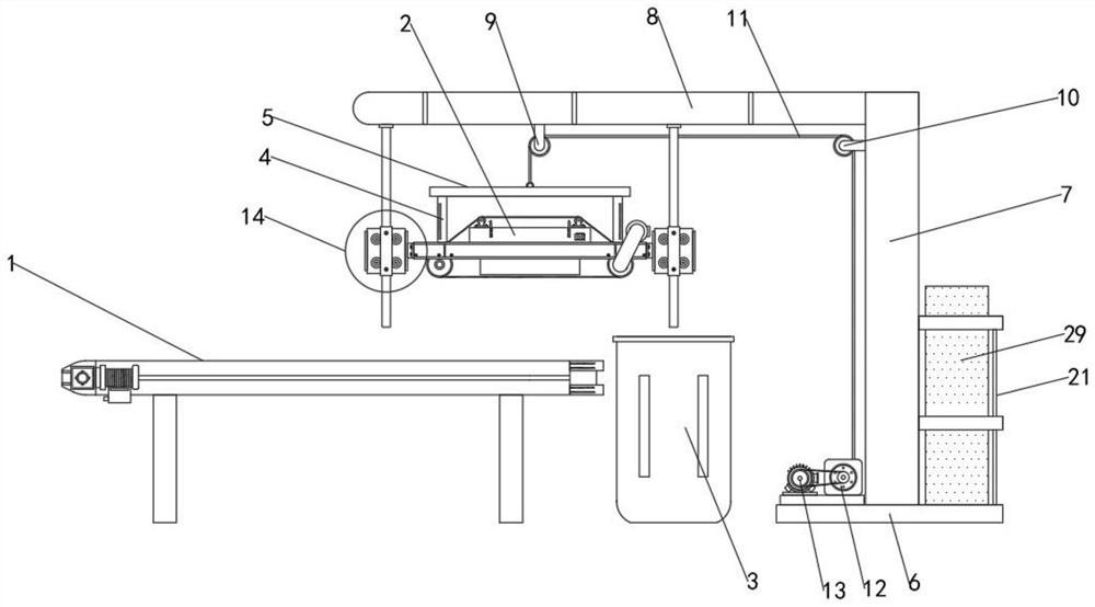 Iron removal device for garbage pretreatment