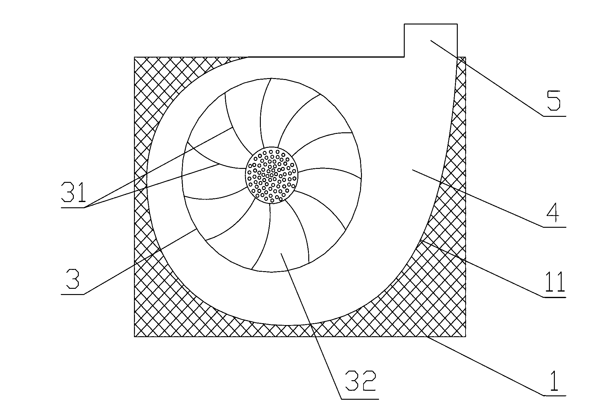 Air-suction type impeller case