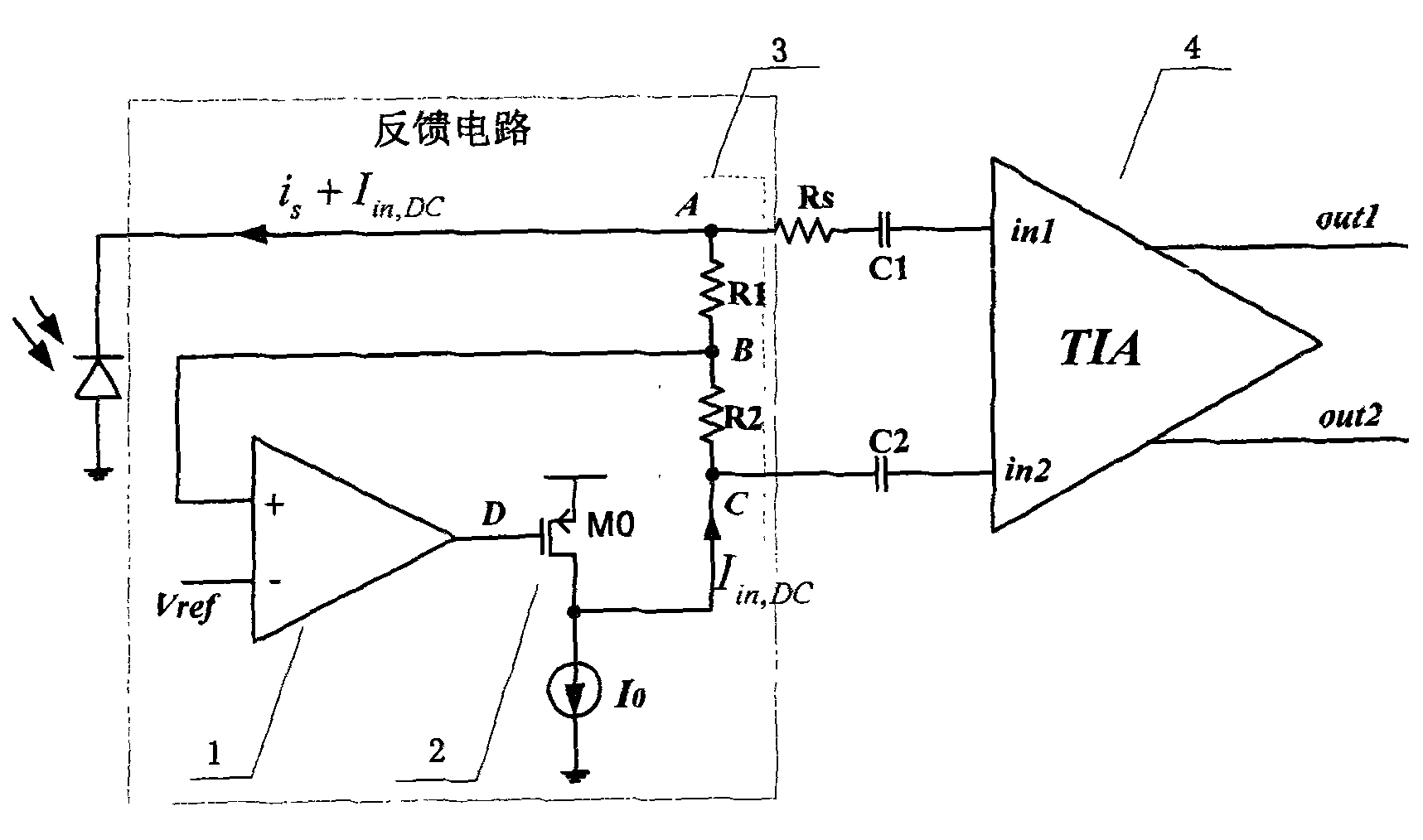 Infrared receiving system direct current interference inhibiting circuit based on feedback