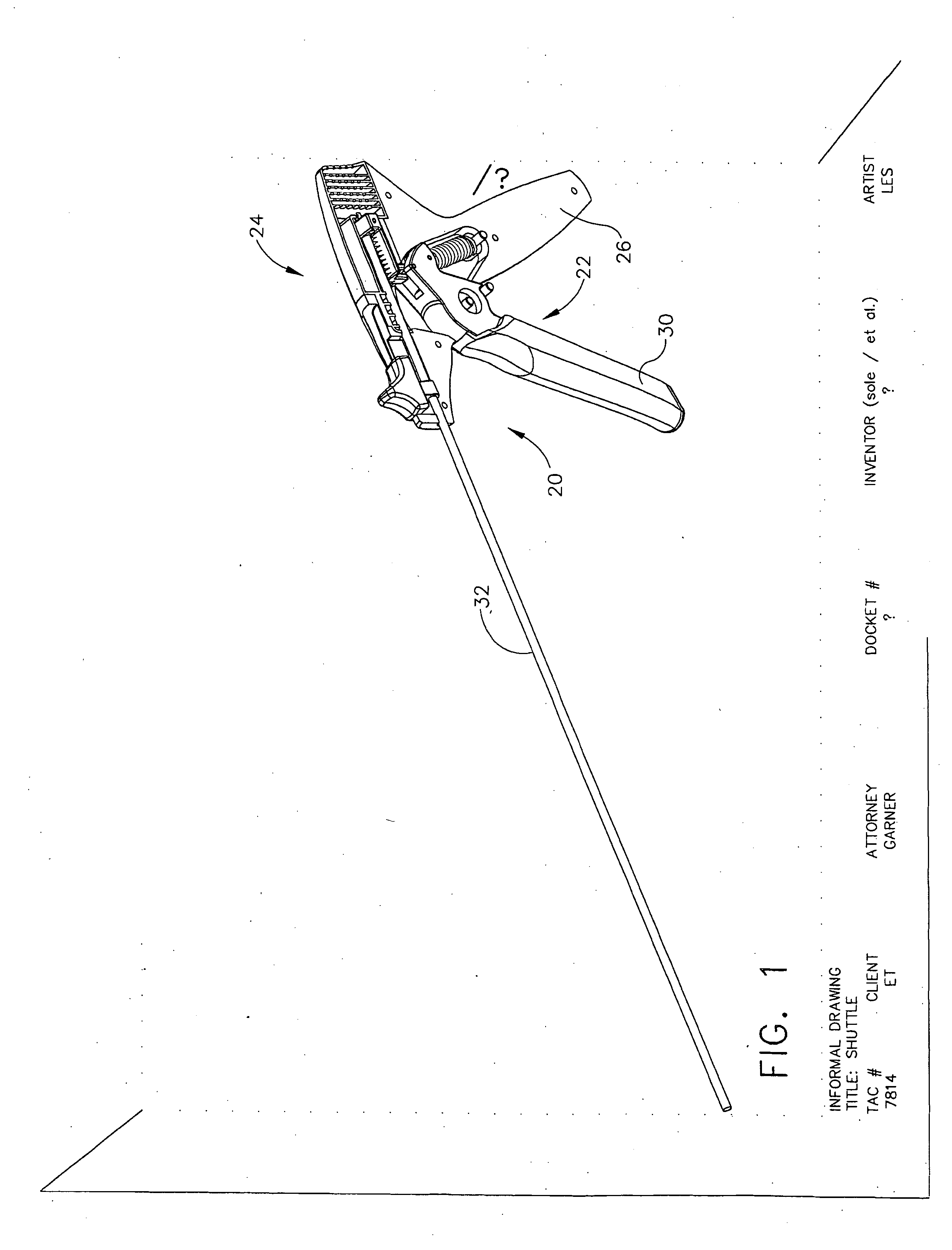 Reloadable laparoscopic fastener deploying device with disposable cartridge for use in a gastric volume reduction procedure