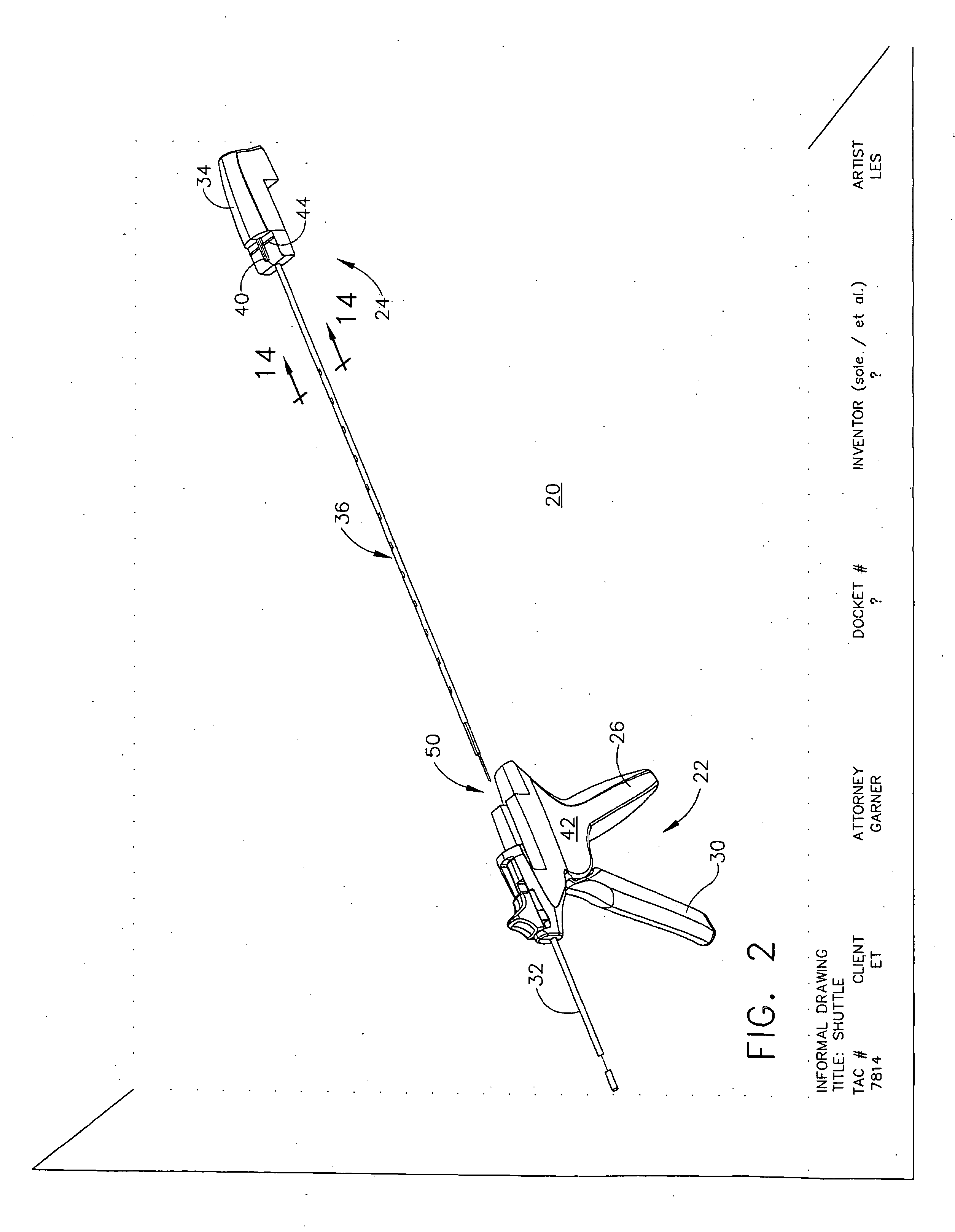 Reloadable laparoscopic fastener deploying device with disposable cartridge for use in a gastric volume reduction procedure