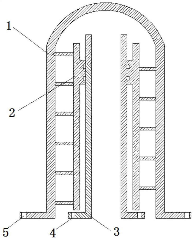 Core crystallizer for casting hollow ingot and water-cooled crystallizer containing the core crystallizer