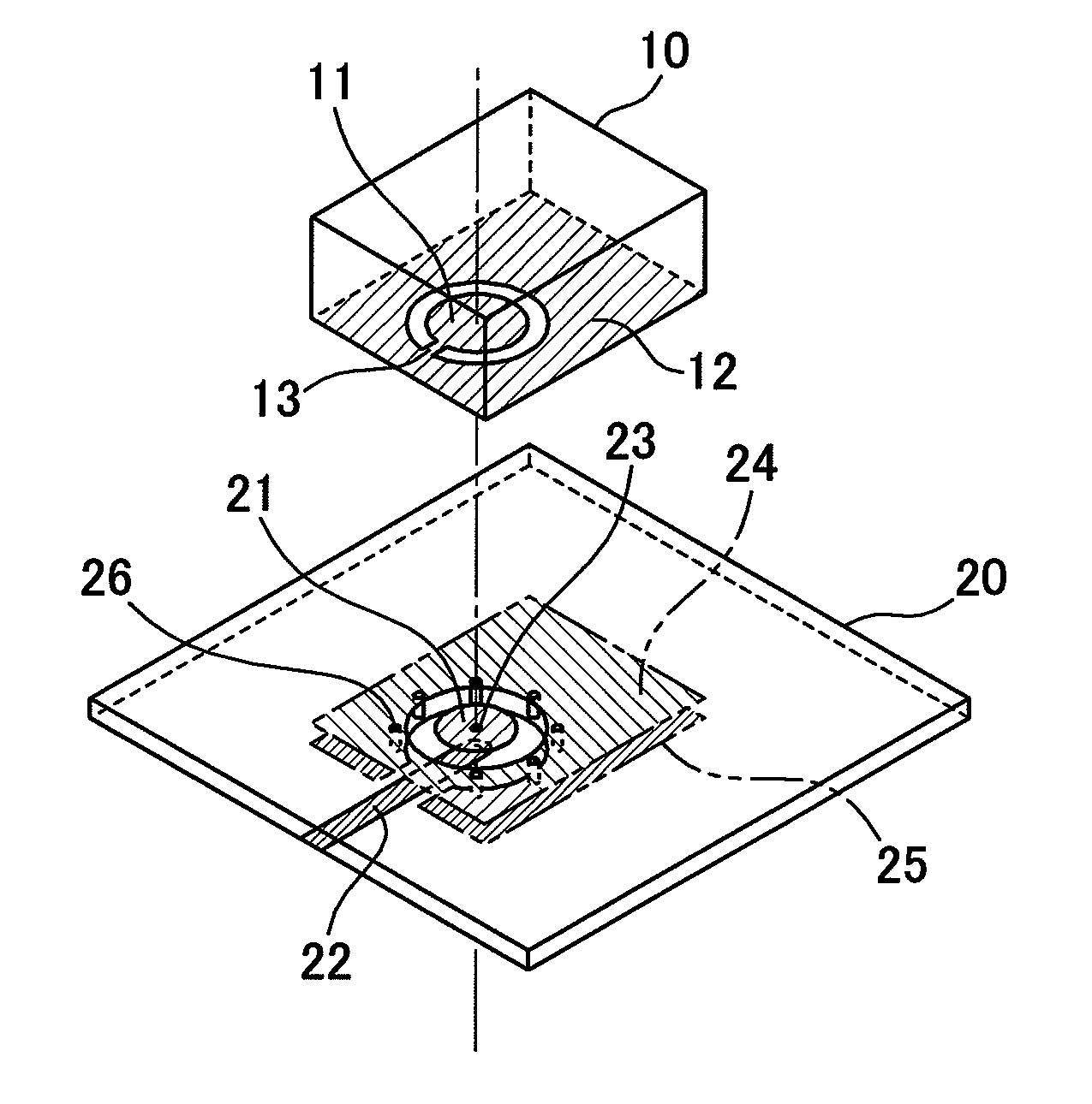 Input/Output Coupling Structure for Dielectric Waveguide