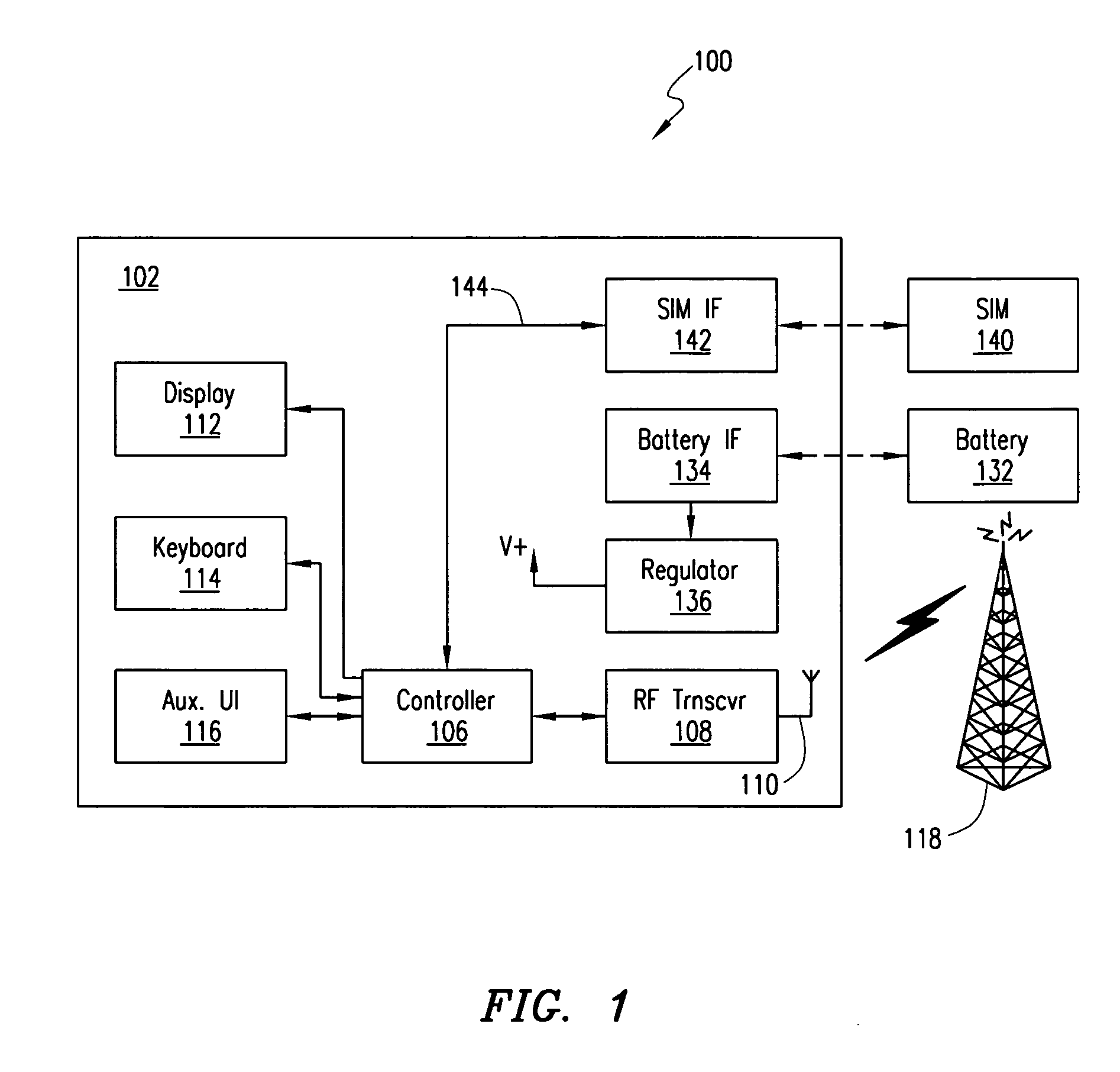 Method of controlling a plurality of internal antennas in a mobile communication device