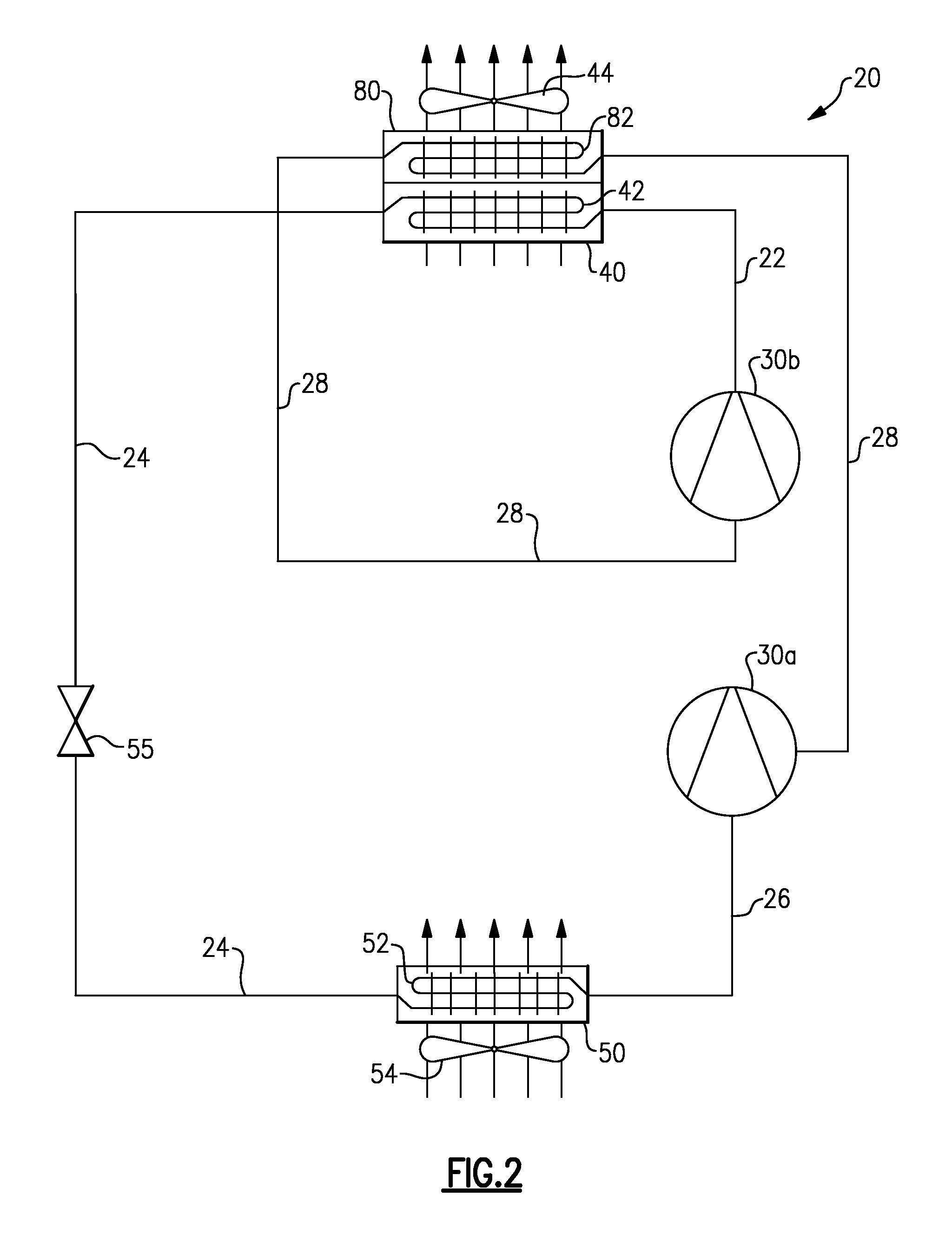 Refrigerant vapor compression system with intercooler
