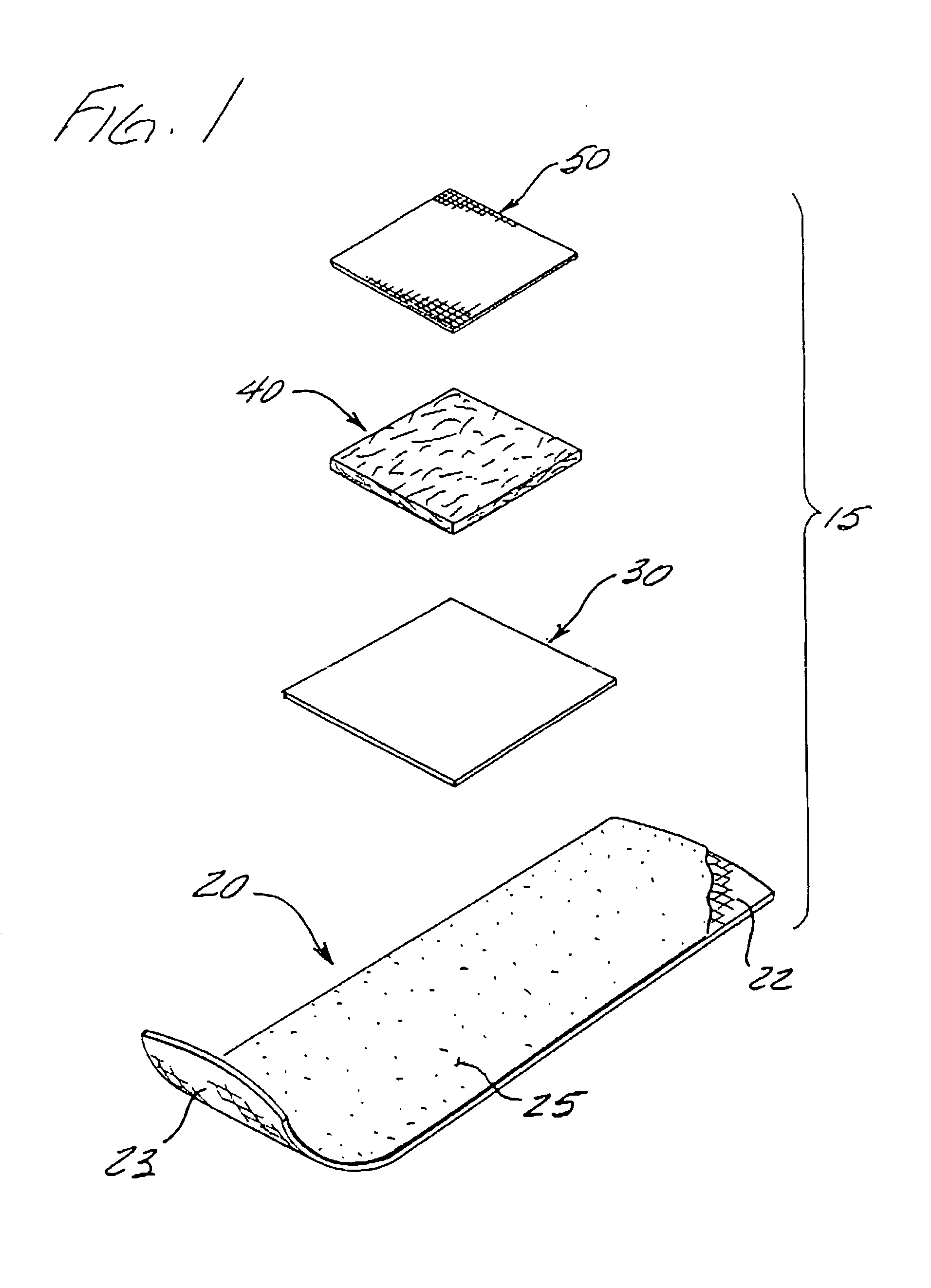 Adhesive bandage having a selectively placed layer