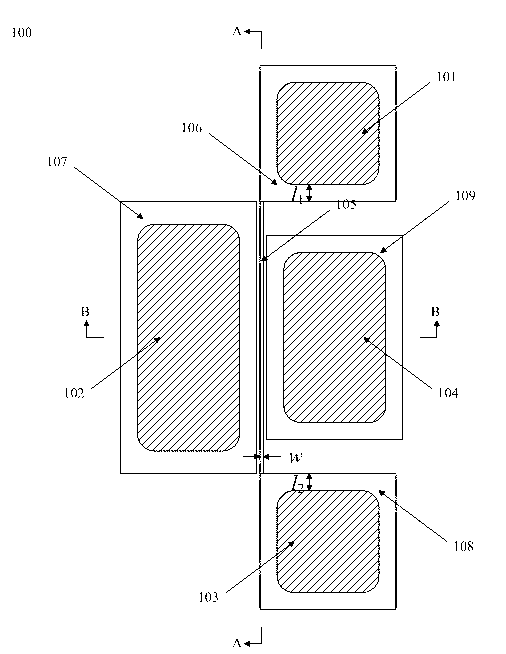 Structure for testing Young modulus of top silicon layer of silicon-on-insulator