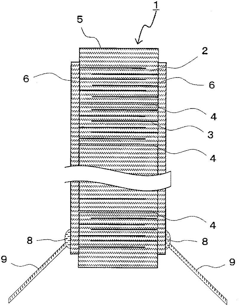 Stacked piezoelectric element, injection device using same, and fuel injection system