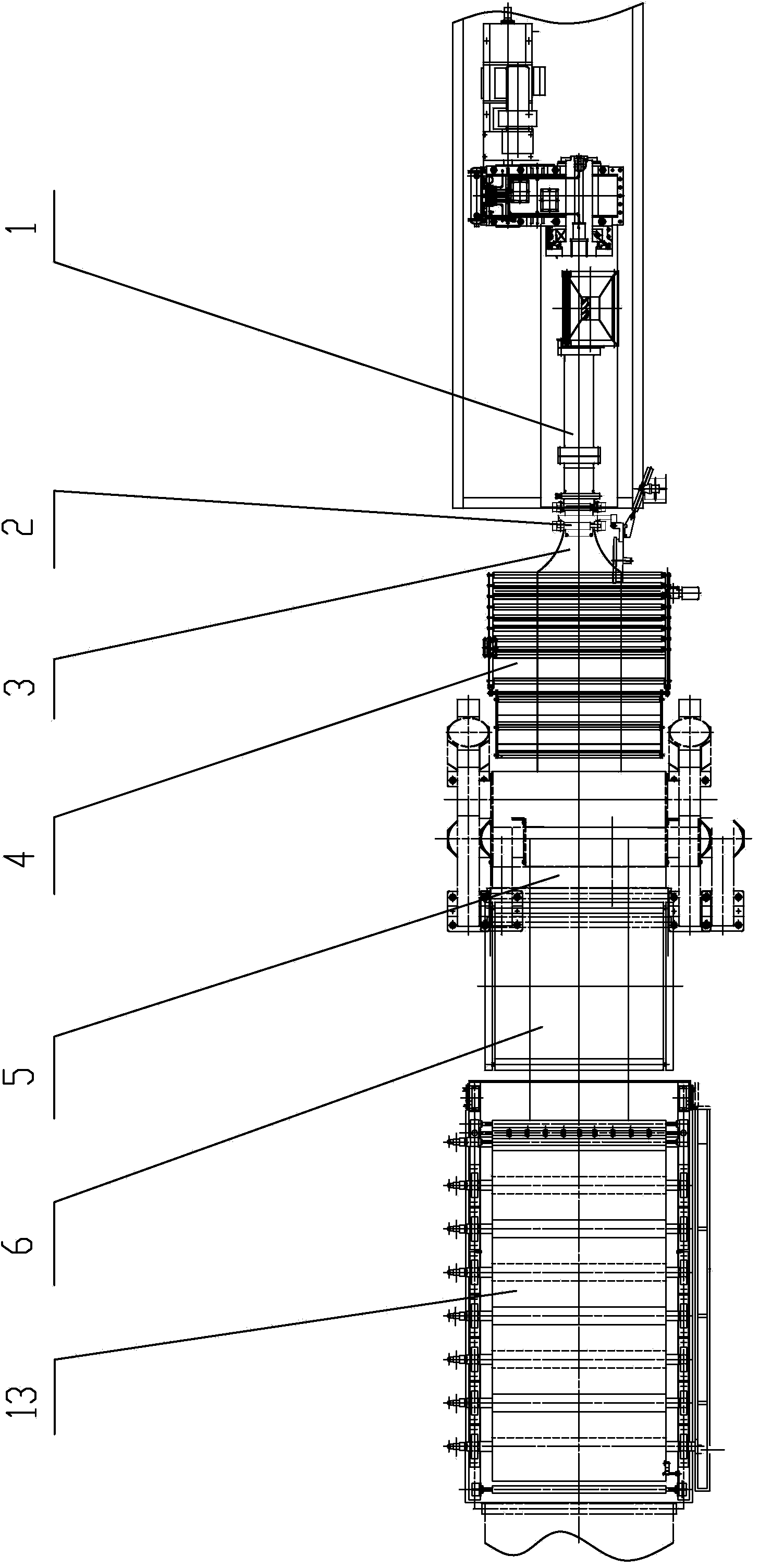 Machine head of rubber supply extruder of three-roller calender