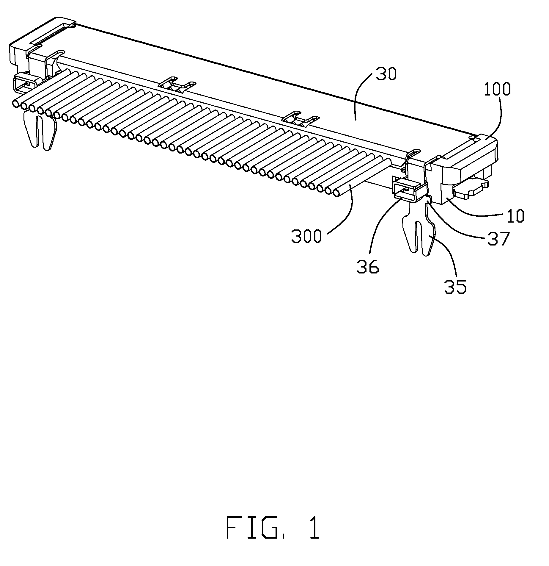 Cable assembly having hold-down arrangement