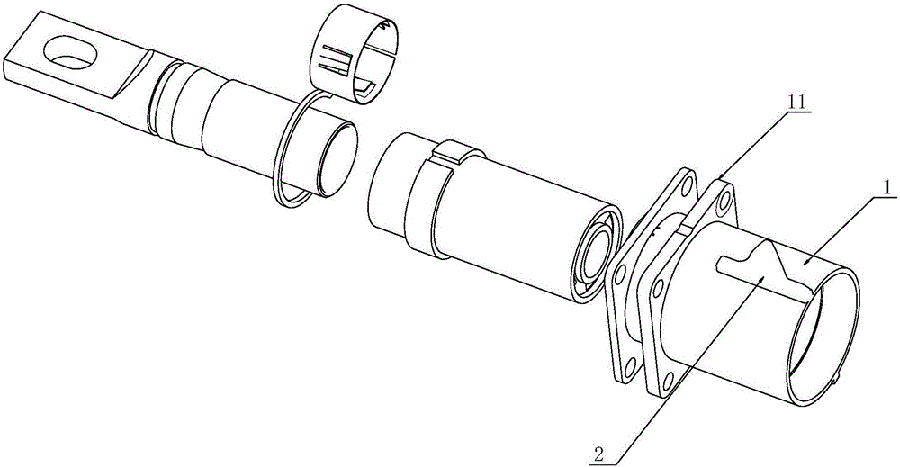 Female plug, male plug and high-voltage large-current connector