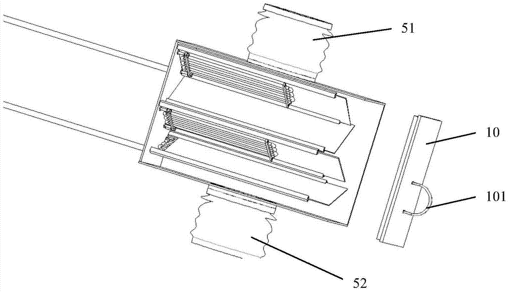 A flue gas heat exchange device and flue gas treatment system