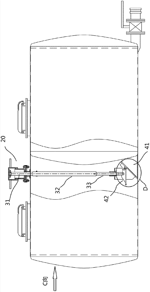 Tank transport vehicle and its internal shut-off valve device