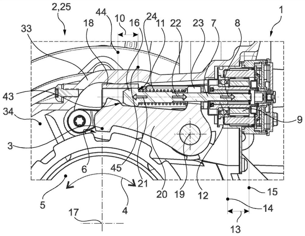 Parking lock actuator for integration into a vehicle transmission