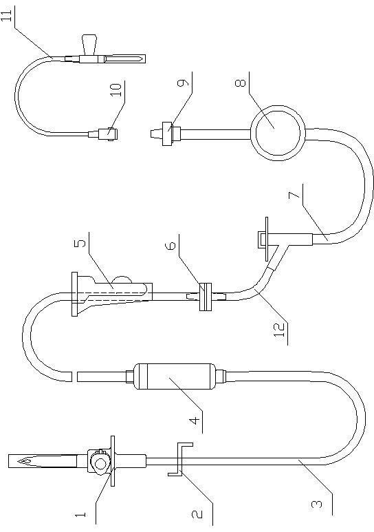 Puncture connector type transfusion device