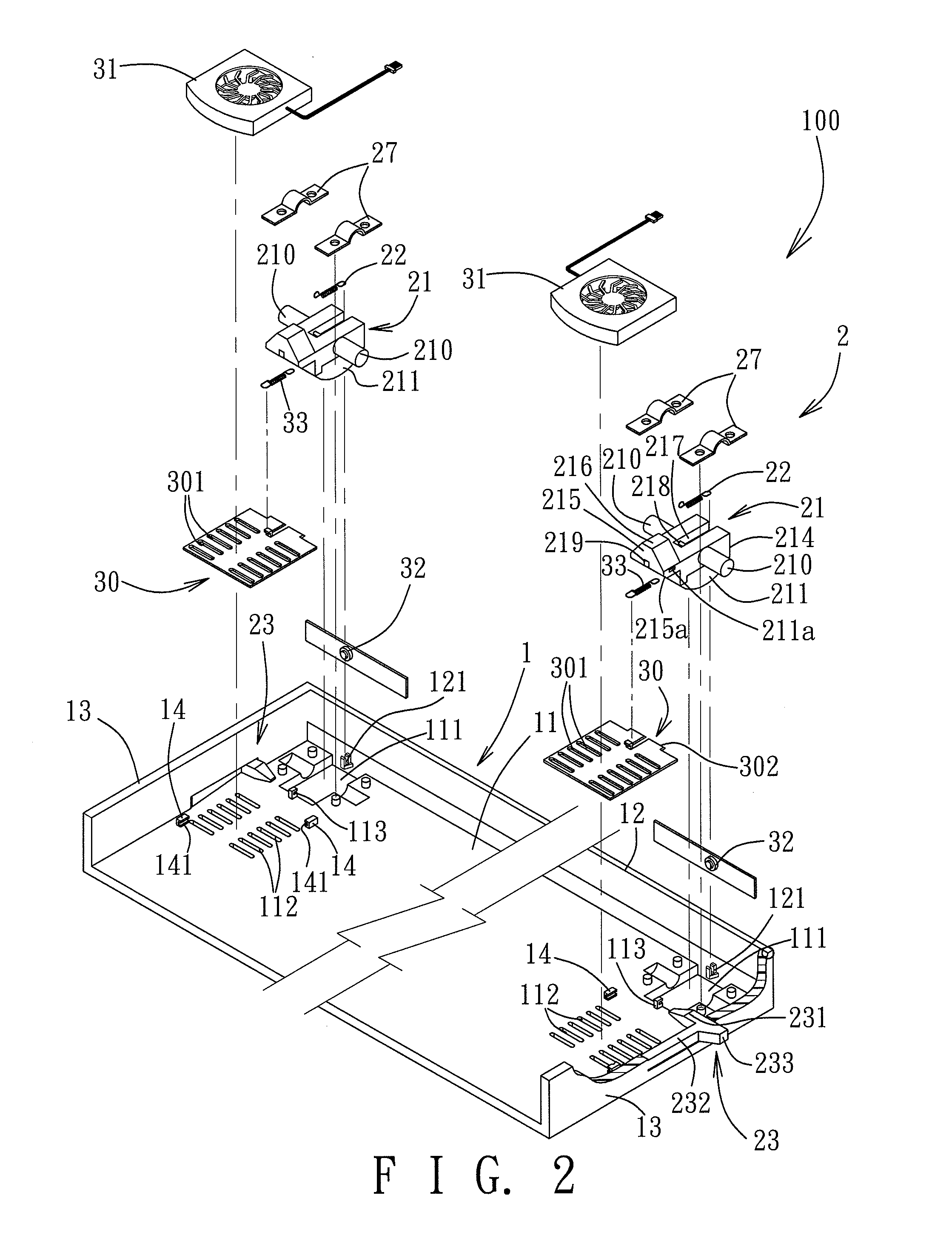 Electronic device housing having a movable foot pad mechanism