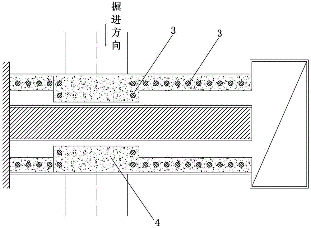 A shield tunnel passing method in which a large shield tunnel passes first and then constructs an air duct structure