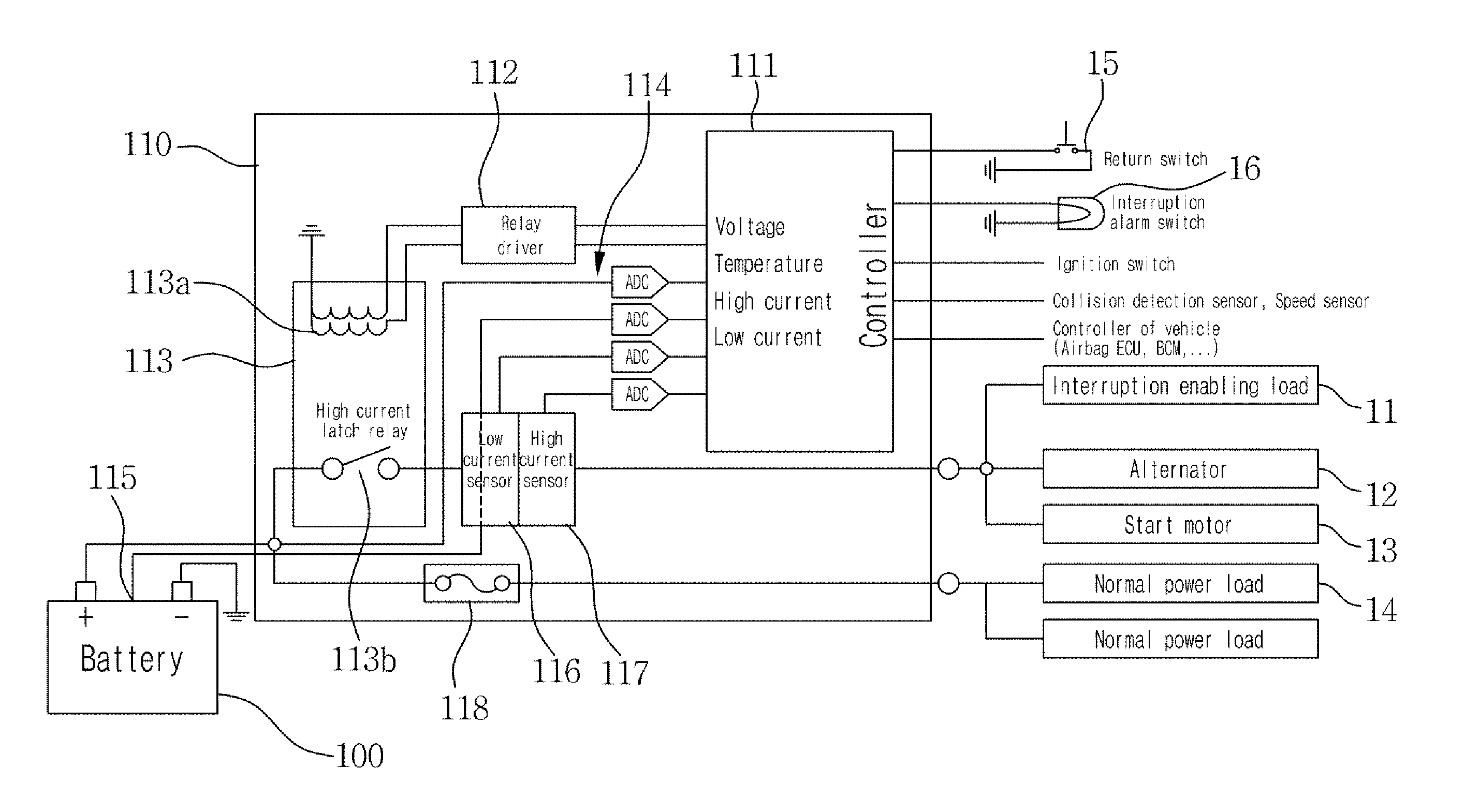 Power control apparatus for vehicle battery