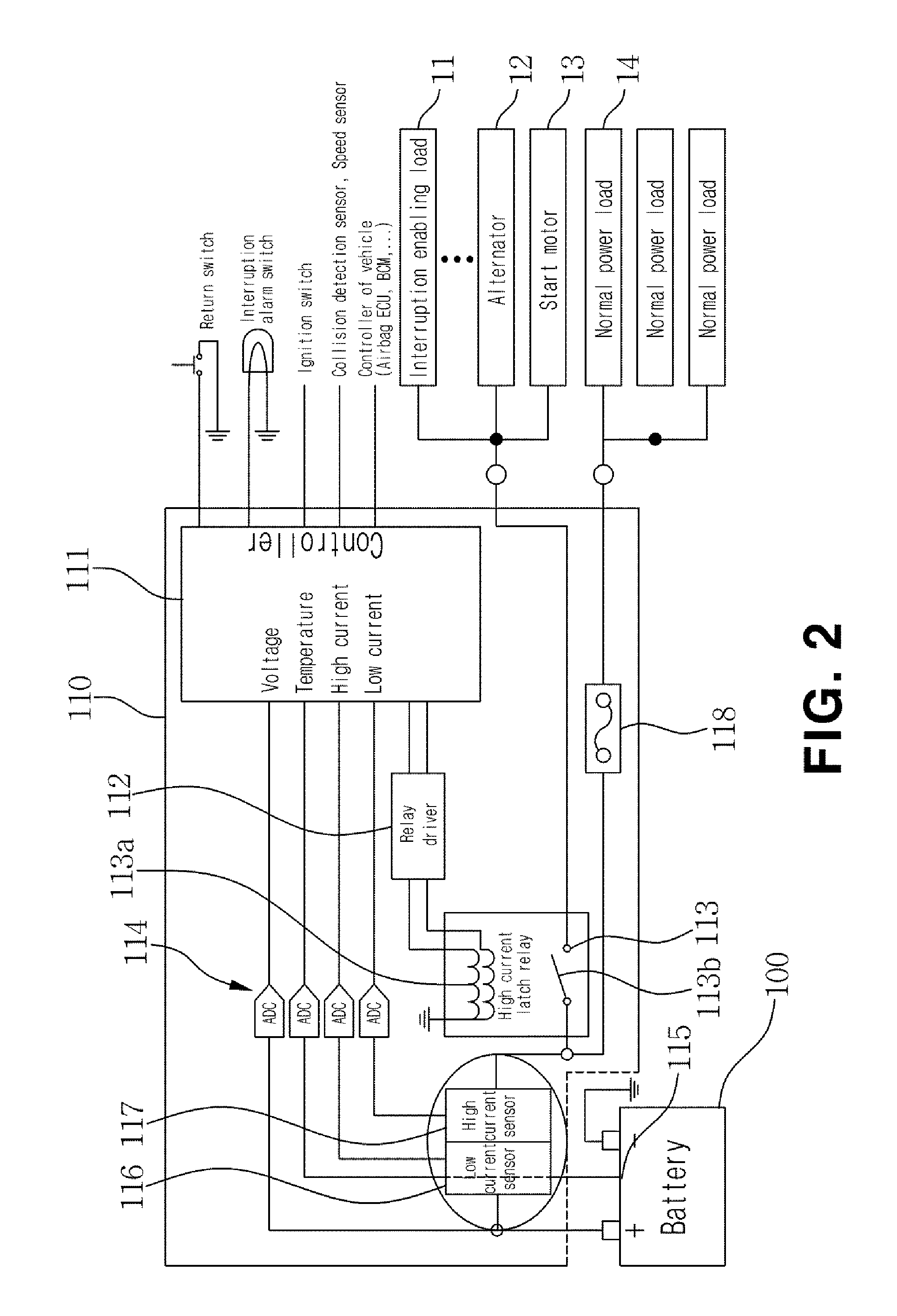 Power control apparatus for vehicle battery