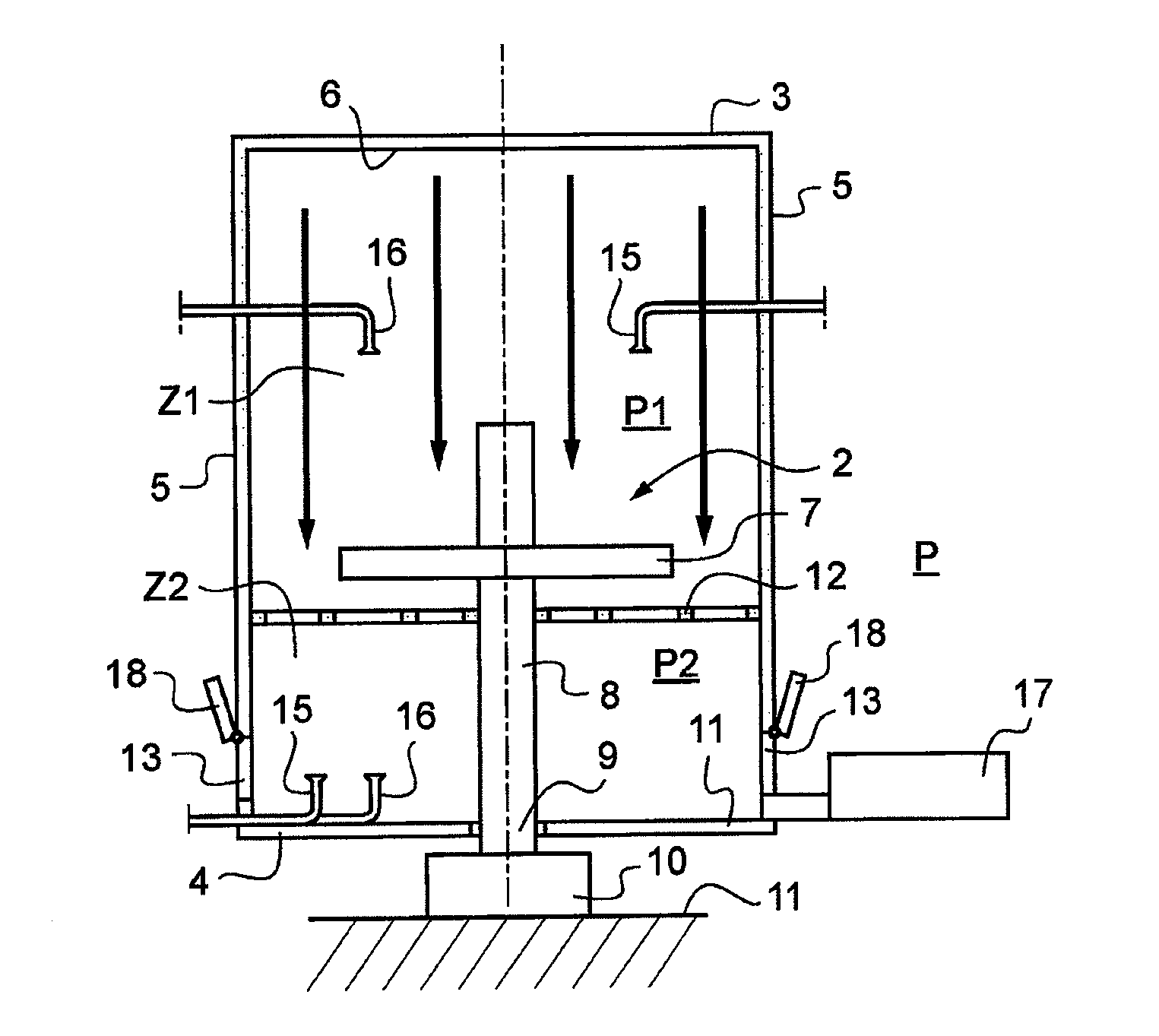 Aseptic packaging installation having aseptic buffer zones