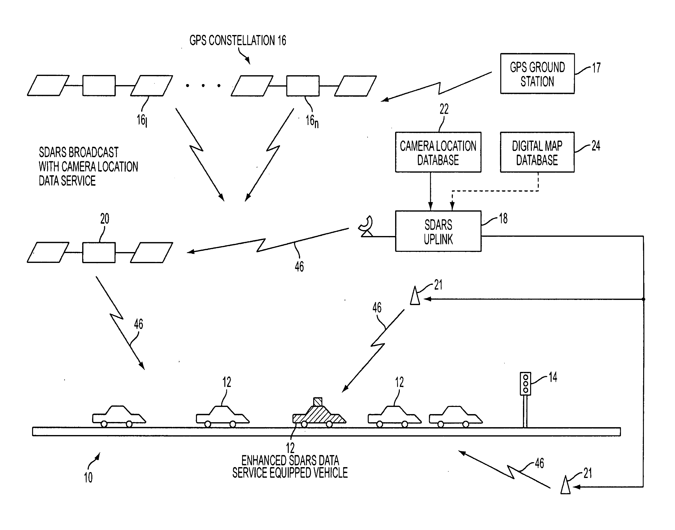 System and Method For  Improved Updating And Annunciation Of Traffic Enforcement Camera Information In A Vehicle Using A Broadcast Content Delivery Service