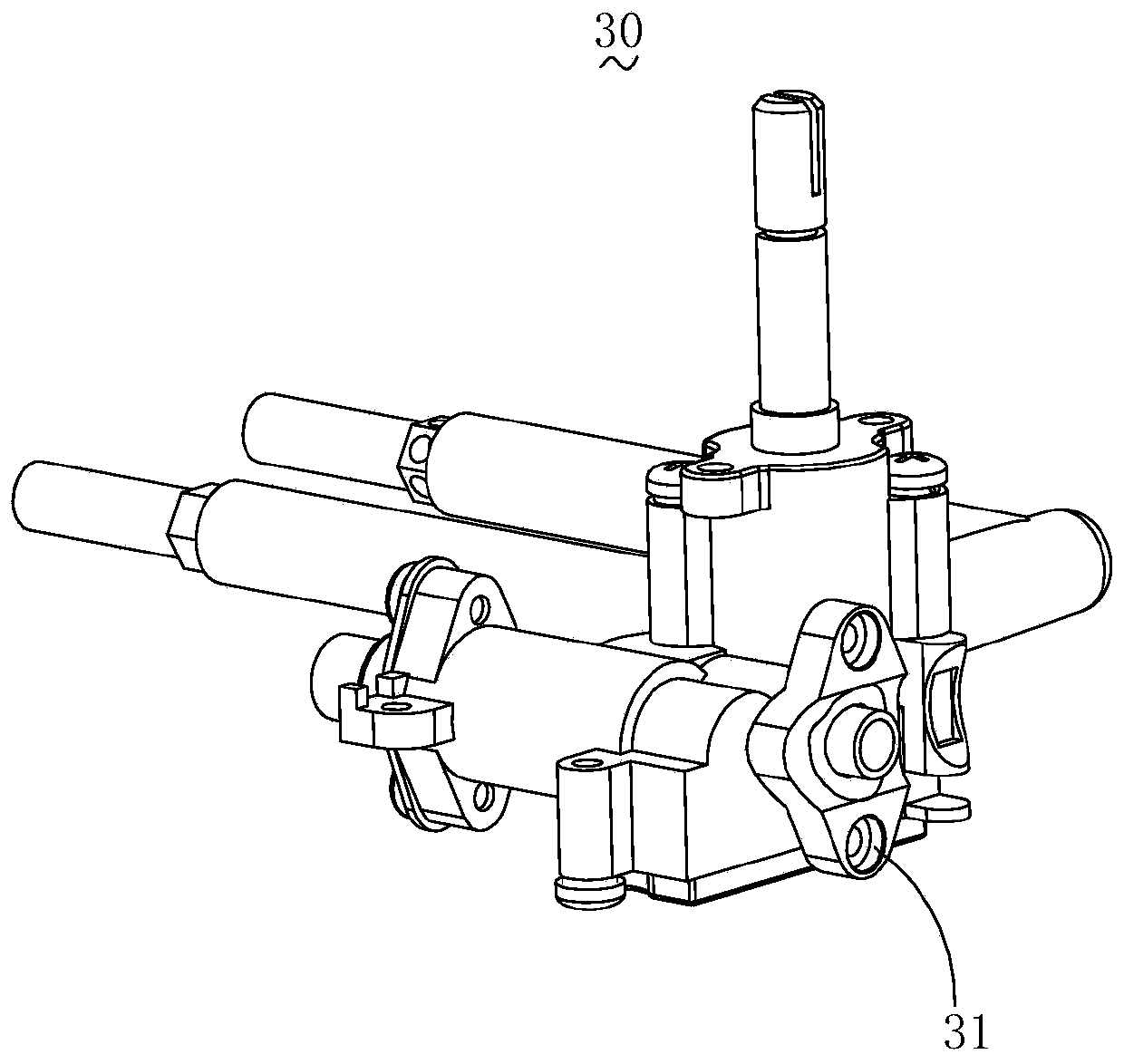 Gas transmission device and gas stove