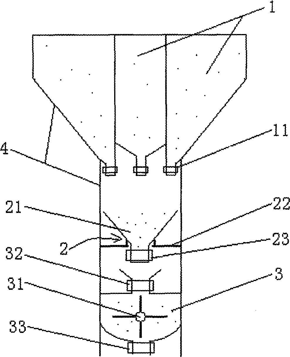 Man-made lawn raw material mixing device