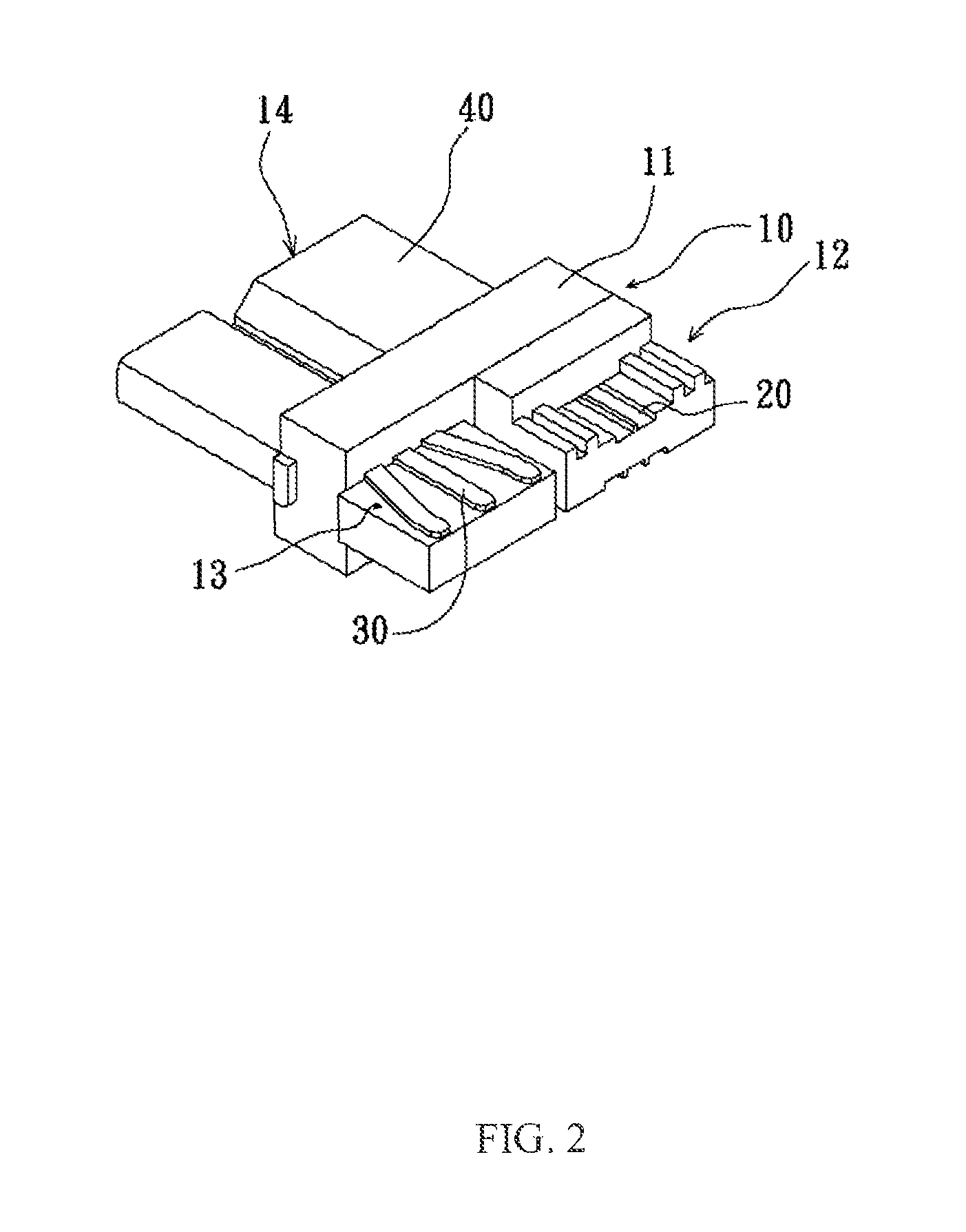 Electrical connector with adjacent terminals bent outward