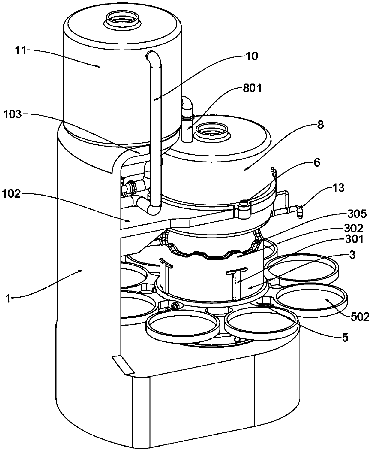 Automation-based continuous filling device for skin care products