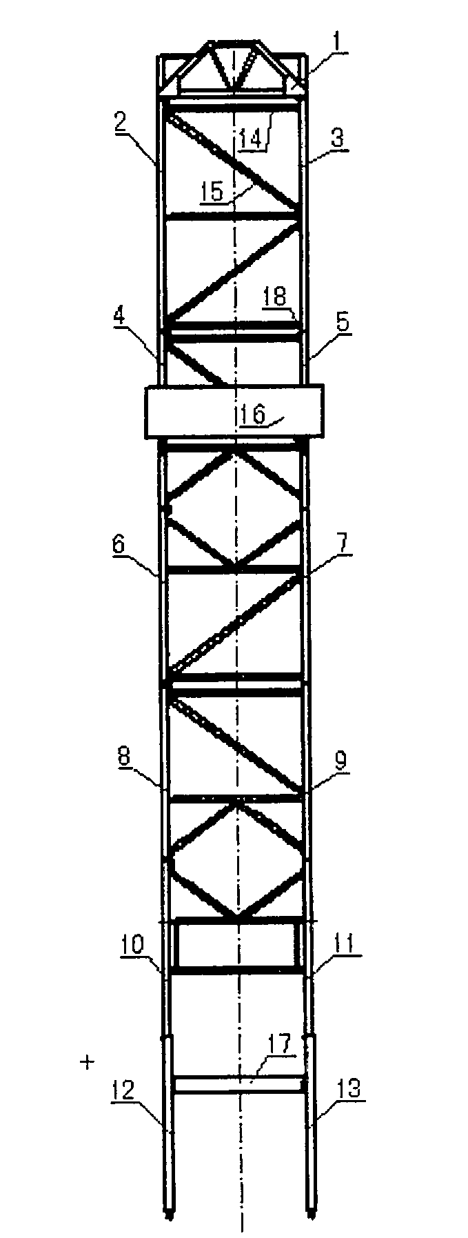 Gate type vertical elevated mast