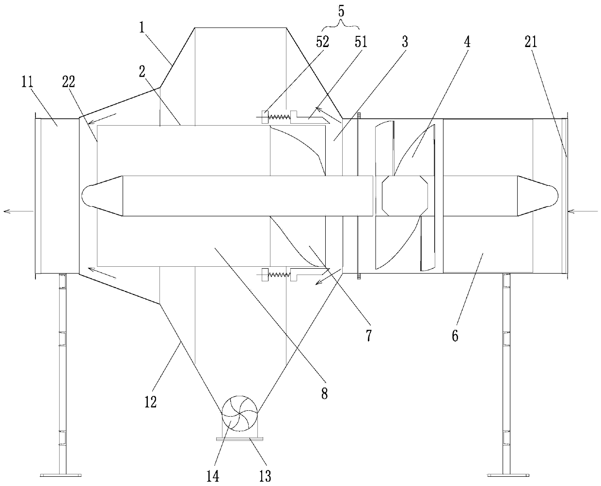 Supergravity dust removal device