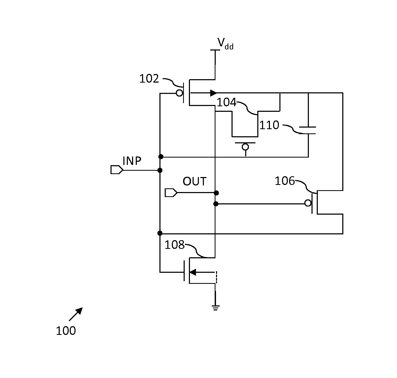 MOS transistor with forward bulk-biasing circuit