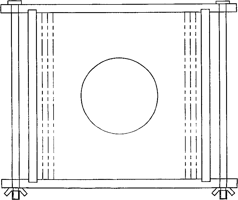 Test method for crack-resistant performance of concrete and outside-square inside-round test apparatus therefor