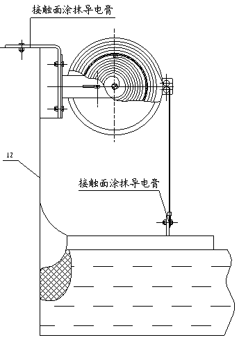 Retractable hatch container and floating element equipotential connection system