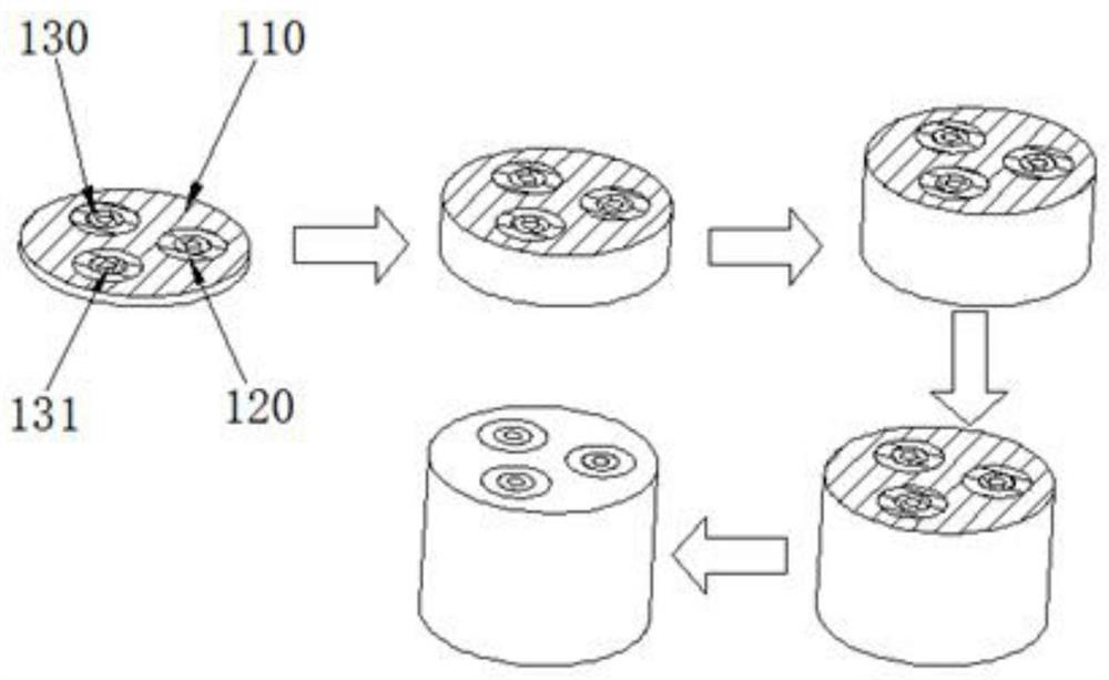 Molding method of atomizing core with multifunctional areas