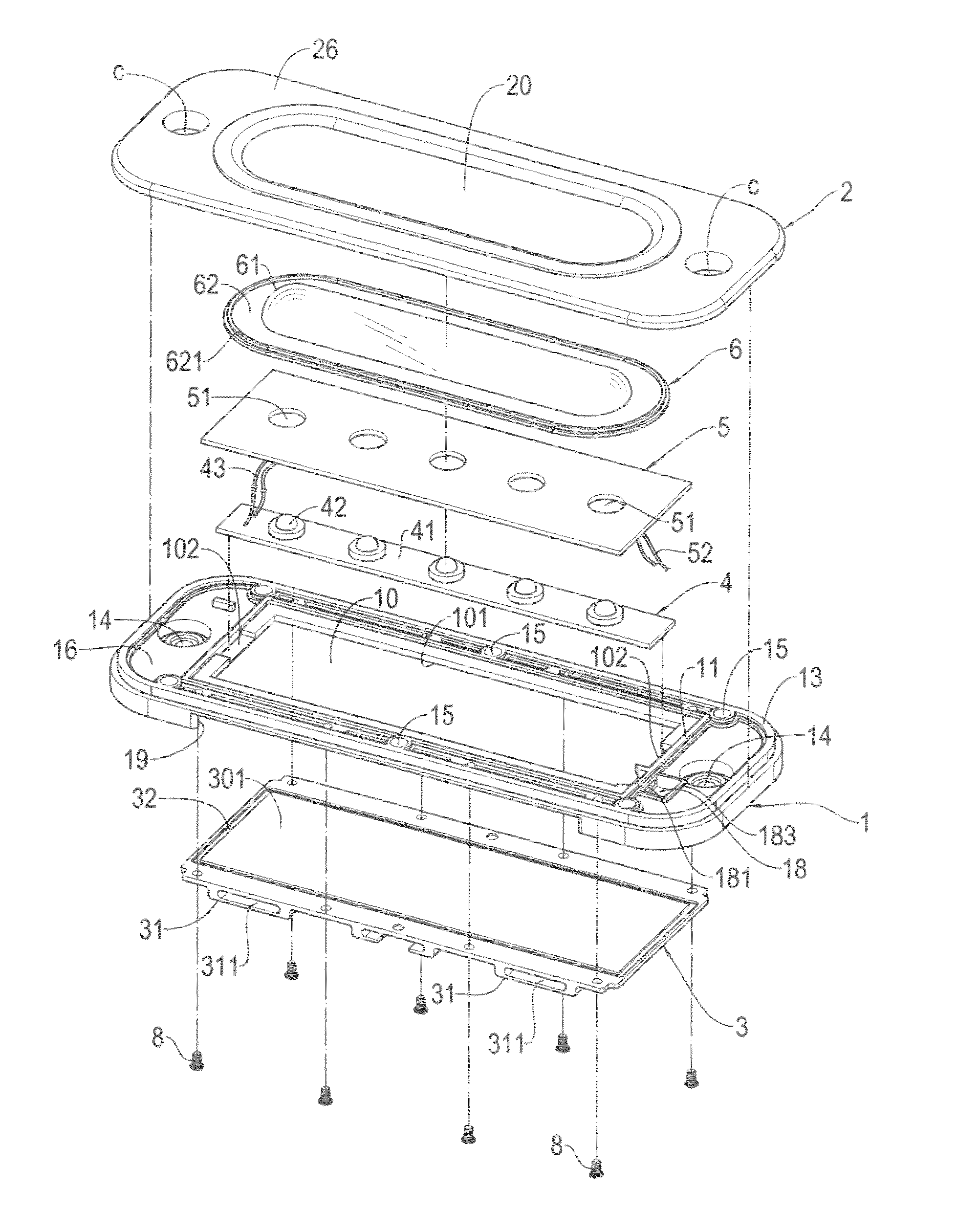 Low-profile light-emitting diode lamp structure