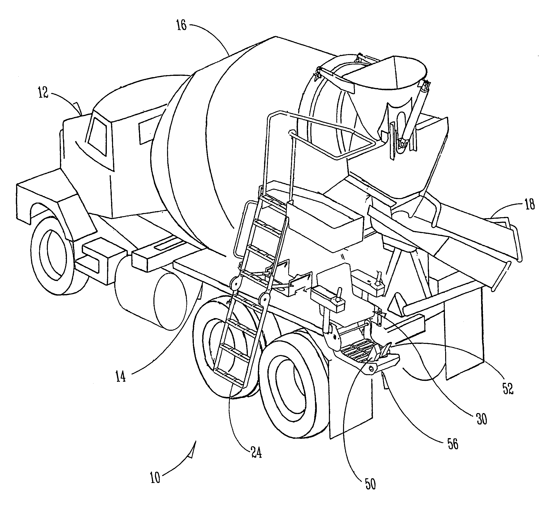 Auxiliary control station for a rear dispensing concrete mixing vehicle