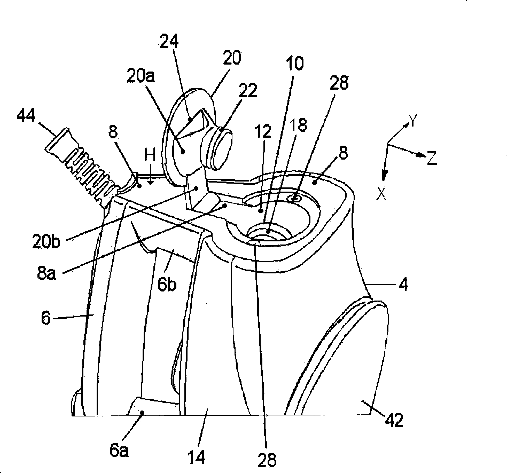 Steam ironing device comprising a rearward inlet