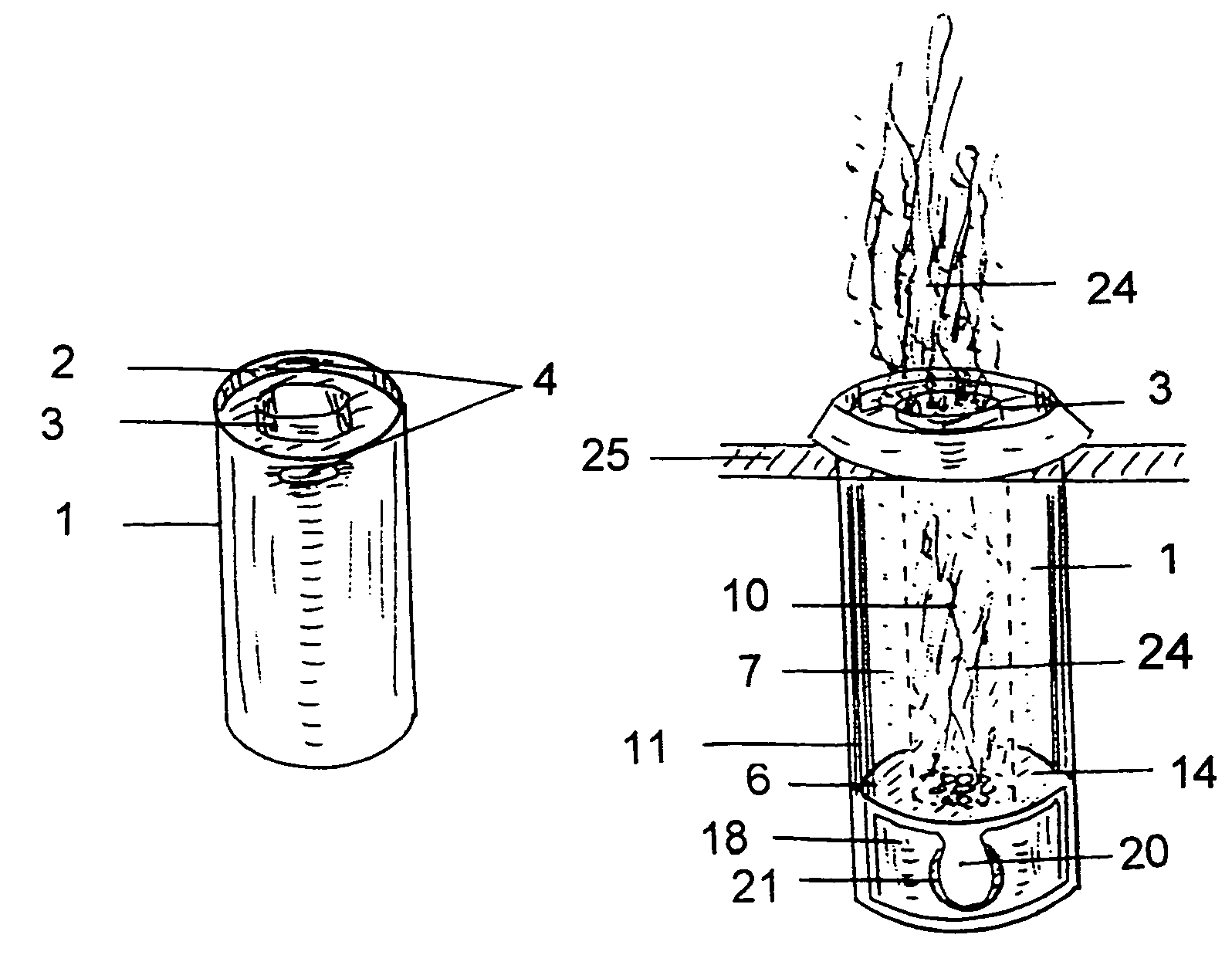 Log cartridge burning system
